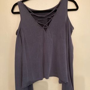Hollister crop cold shoulder/drop shoulder top